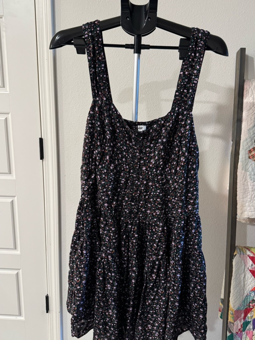 American Eagle Outfitters Black Floral Romper
